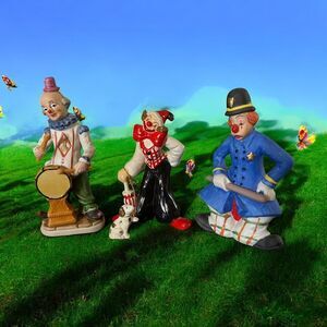 Set of 3 vintage clown figurines